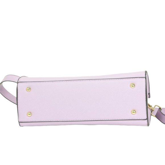 Lavender Light Purple Faux Leather Tote Purse Cross Body Hand Bag - Picture 5 of 12